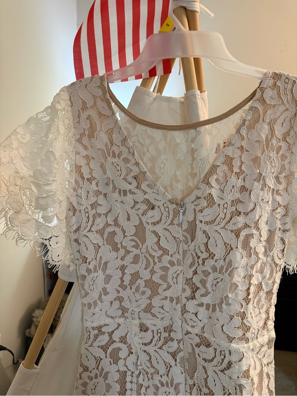 Lulu's Ivory Floral Lace Midi Dress with Scoop Neck - Picture 2 of 5